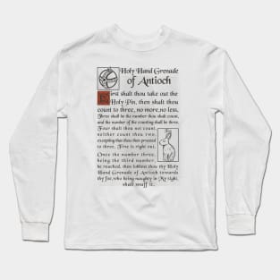 Holy Hand Grenade Script Long Sleeve T-Shirt